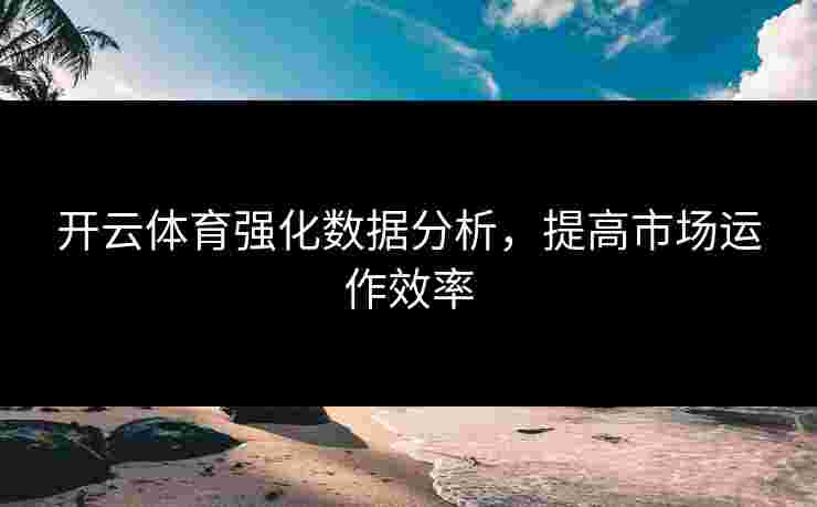 开云体育强化数据分析，提高市场运作效率