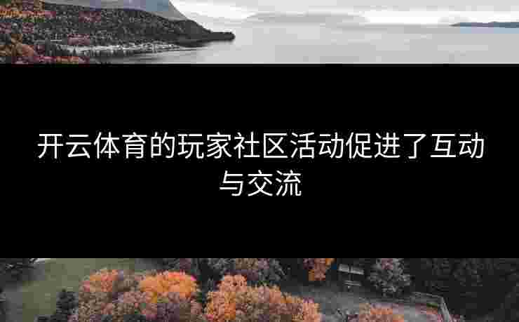 开云体育的玩家社区活动促进了互动与交流