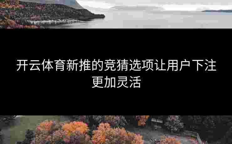 开云体育新推的竞猜选项让用户下注更加灵活