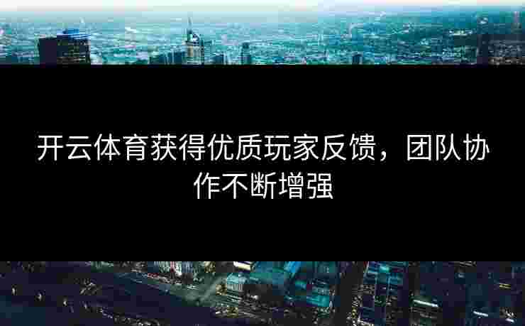 开云体育获得优质玩家反馈，团队协作不断增强