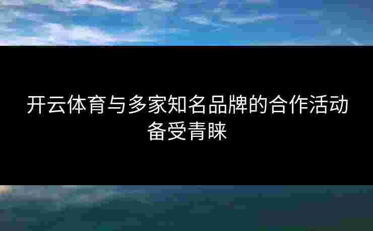 开云体育与多家知名品牌的合作活动备受青睐