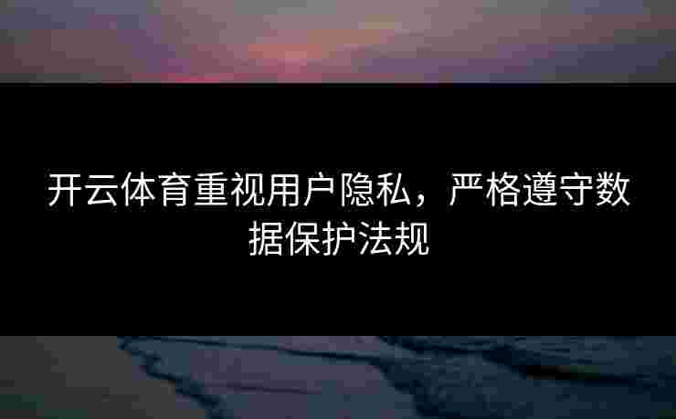 开云体育重视用户隐私，严格遵守数据保护法规