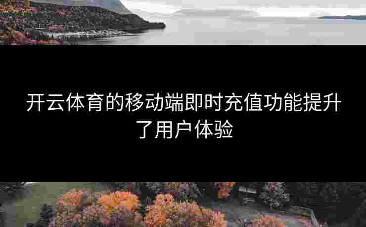 开云体育的移动端即时充值功能提升了用户体验