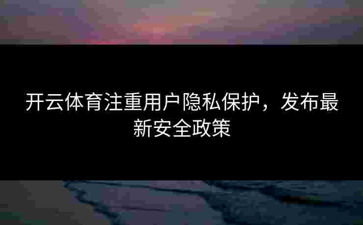 开云体育注重用户隐私保护，发布最新安全政策