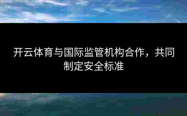 开云体育与国际监管机构合作，共同制定安全标准