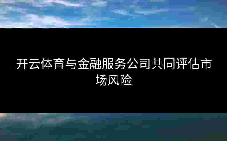 开云体育与金融服务公司共同评估市场风险